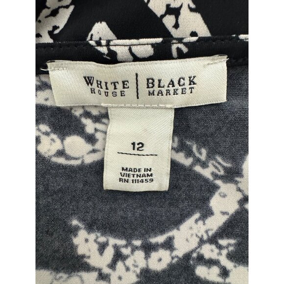 White House Black Market Baroque Print Faux-Wrap Dress with Tie Size 12 Fall - Picture 4 of 5
